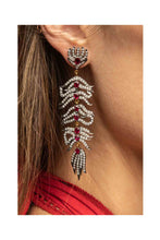 Load image into Gallery viewer, Diamond &amp; Ruby Feather Earrings
