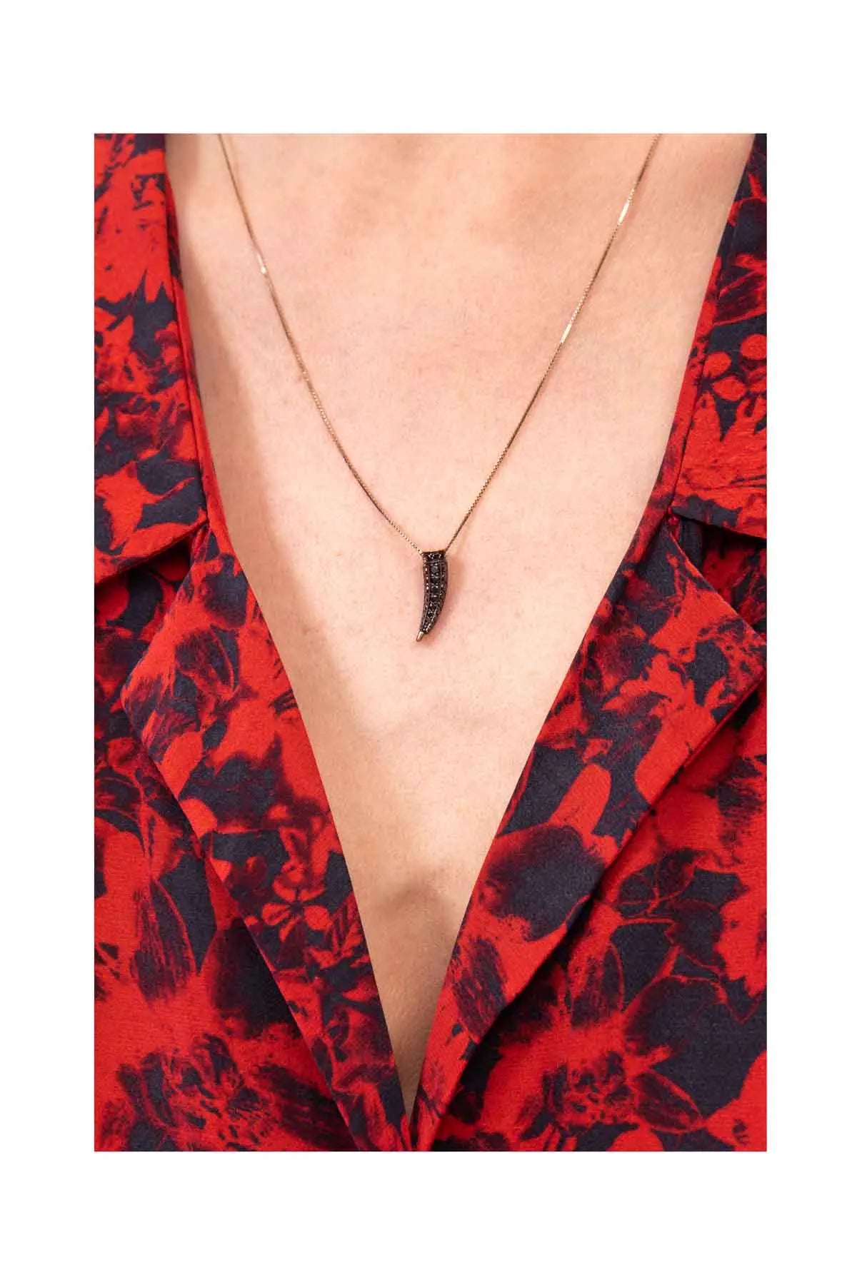 Dagger Necklace - Black Diamonds Ara Vartanian
