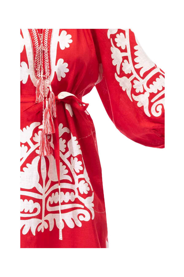 Shalimar Dress - Red & White