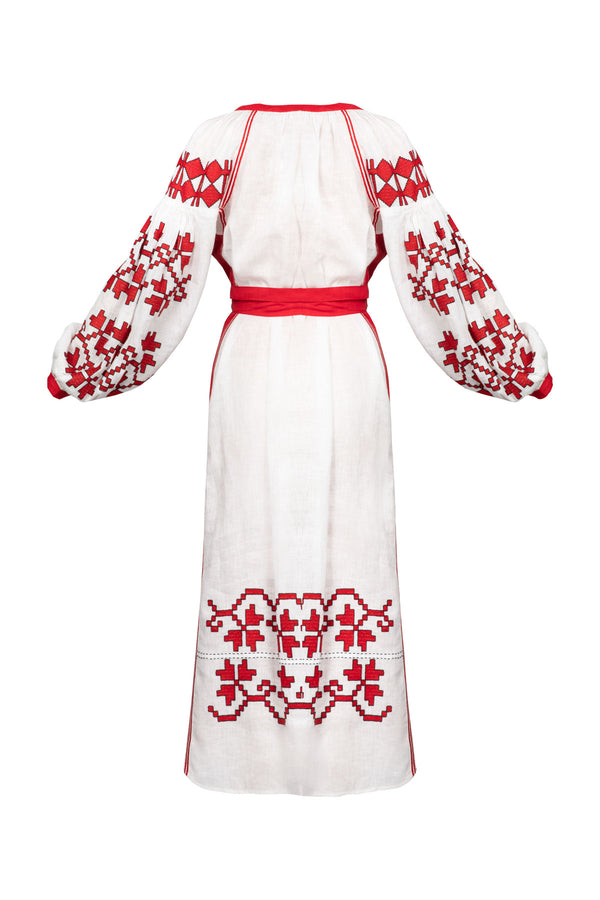 Tree Of Life Dress - Red & White