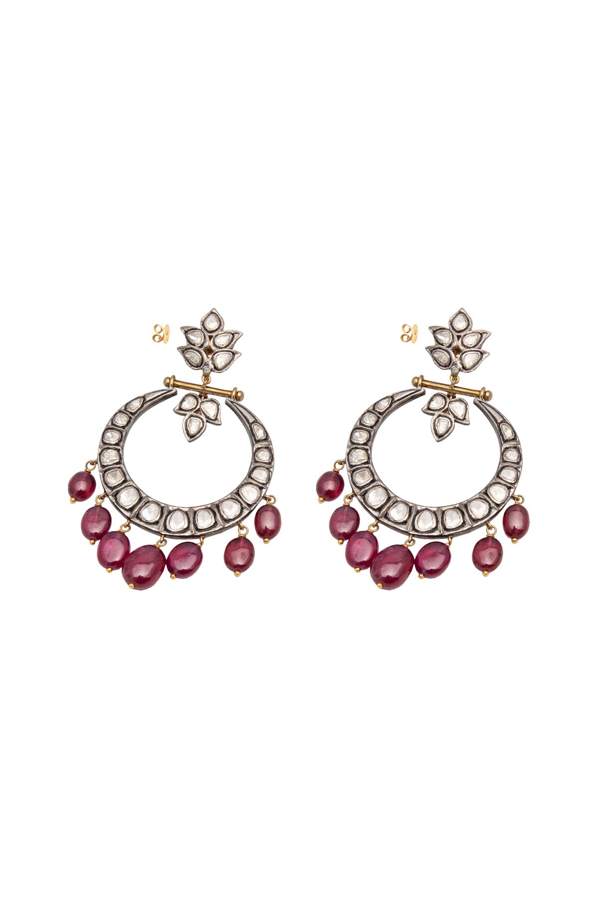 Diamond & Ruby Hoop Earrings