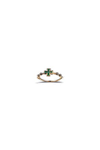 Load image into Gallery viewer, Baroque Cross Ring - Green Emerald