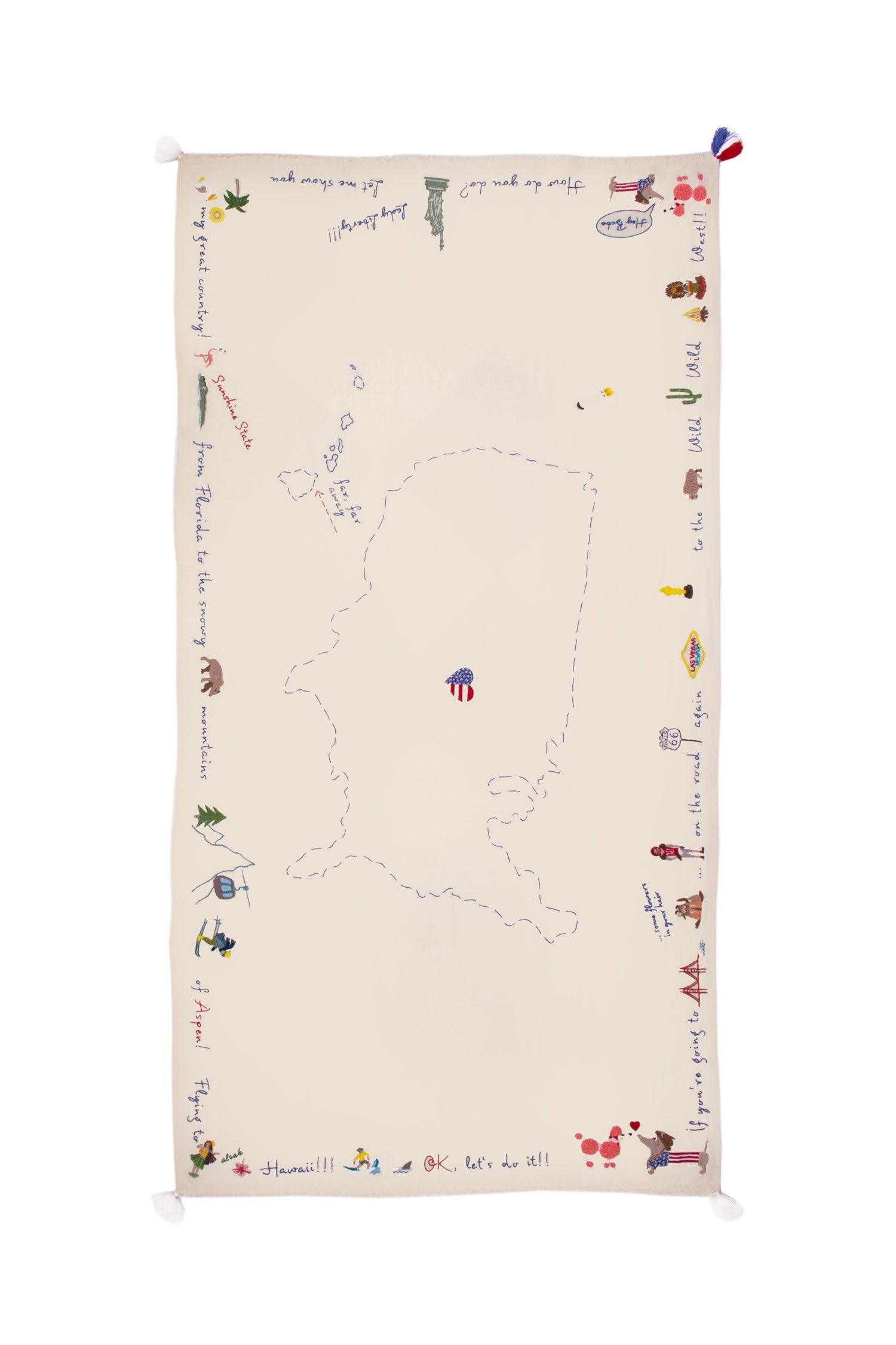 USA Holiday Shawl - Cream