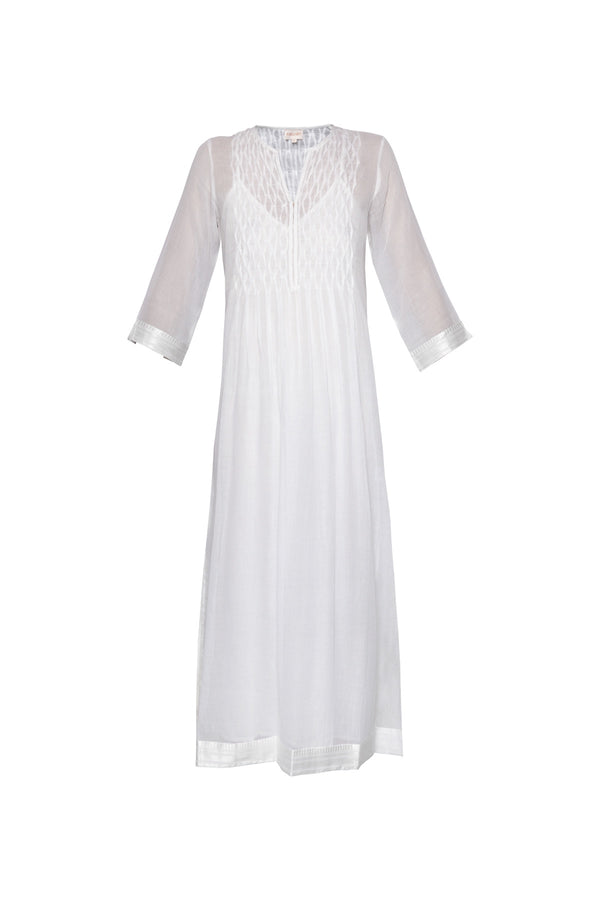 Datex Cotton Dress - White