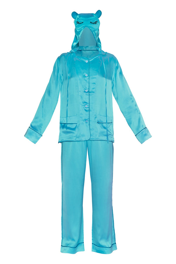 Silk Pyjama Set - Blue