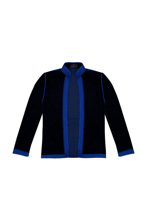 Children's Velvet Moroccan Jacket - Blue