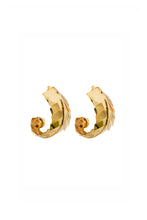 Load image into Gallery viewer, Gold Leaf Hoop Earrings