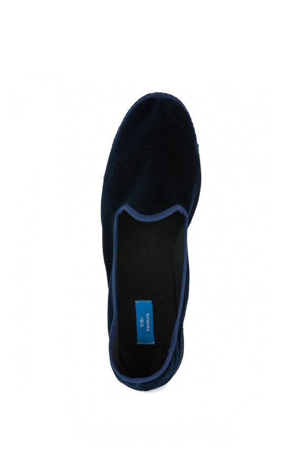 Venetian Velvet Slippers - Navy