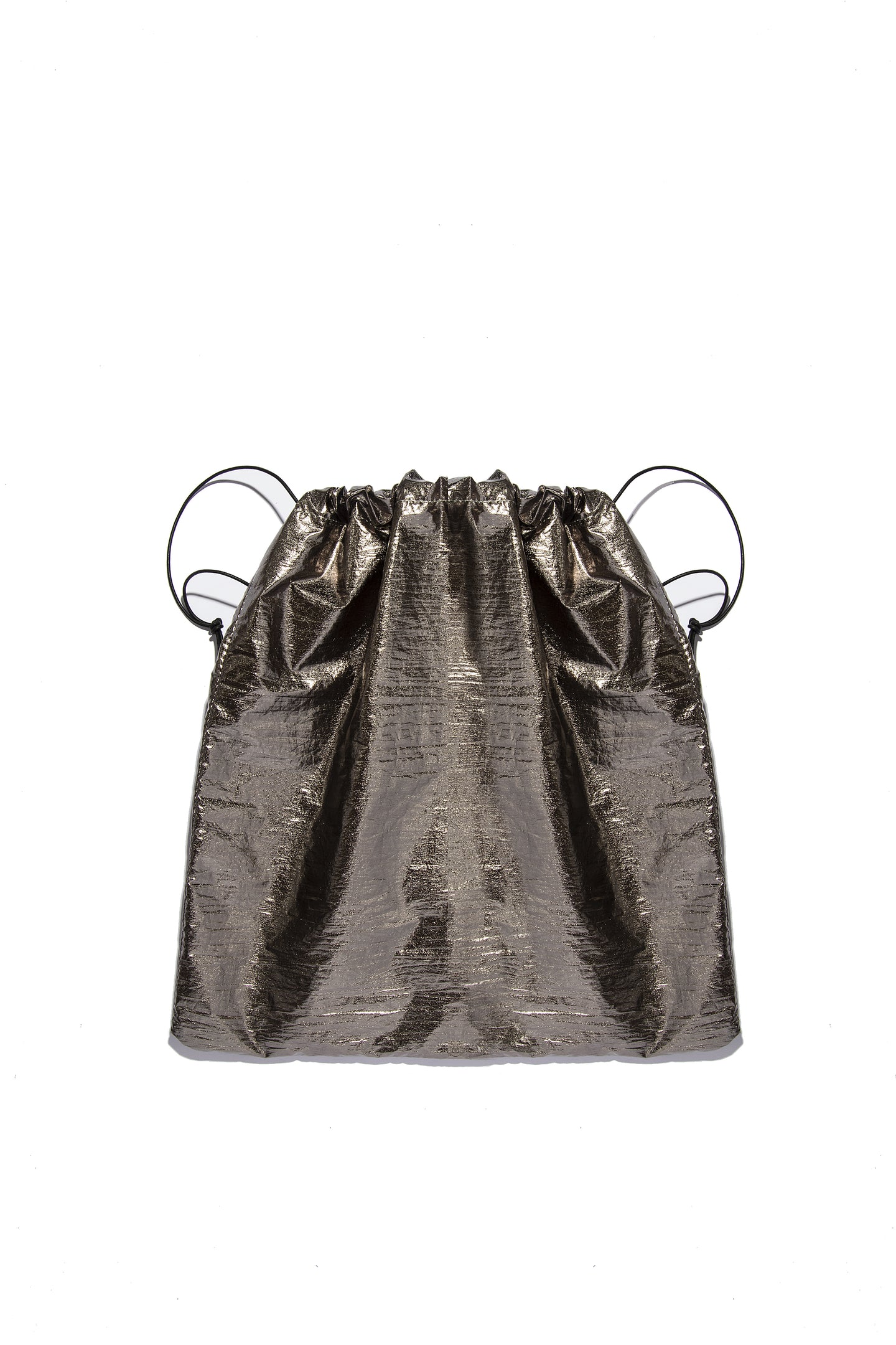 Large Metallic Pouch - Grey