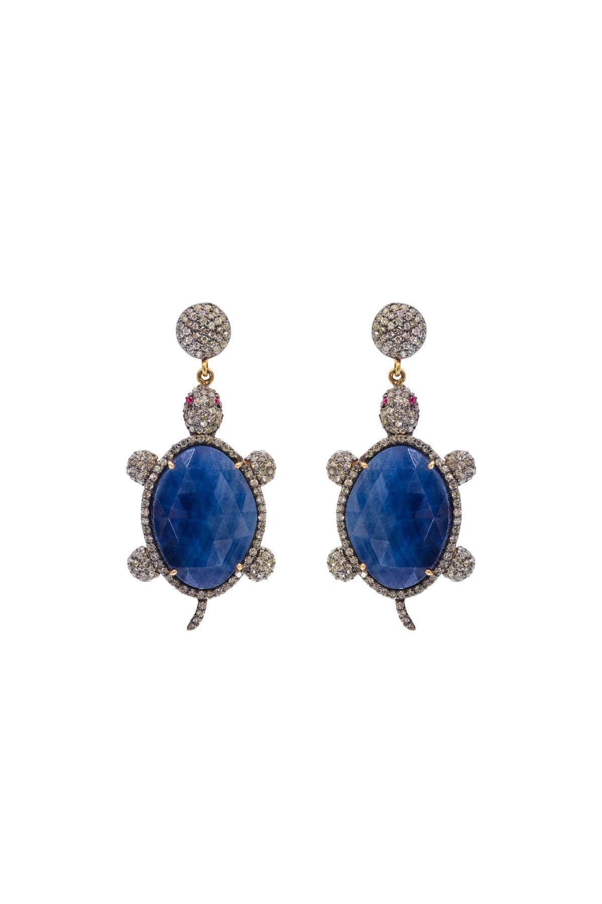 Turtle Sapphire & Diamond Earrings