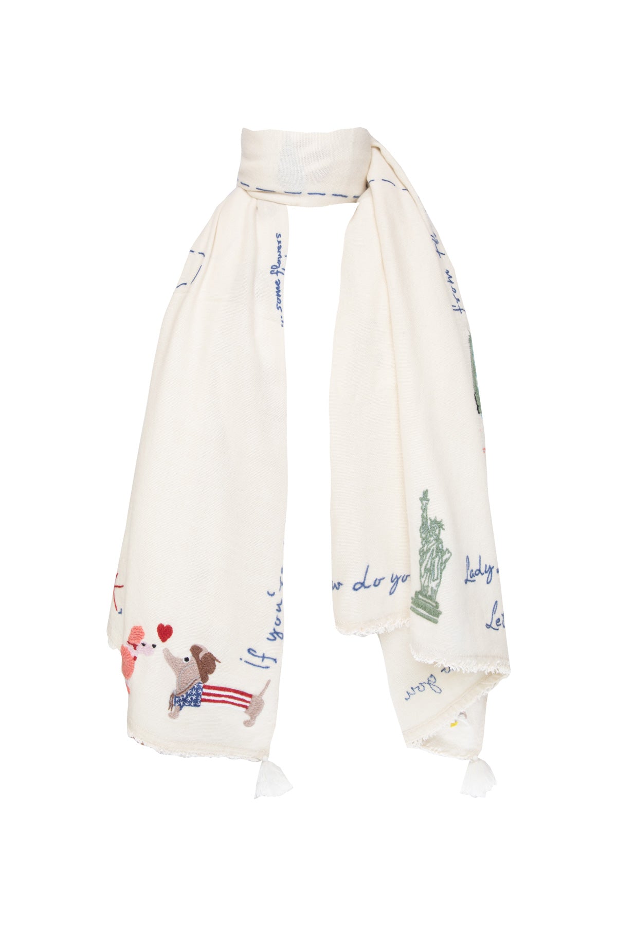 USA Holiday Shawl - Cream